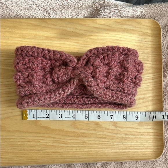 Handcrafted Knit Headband in Antique Rose, super soft - Picture 6 of 6